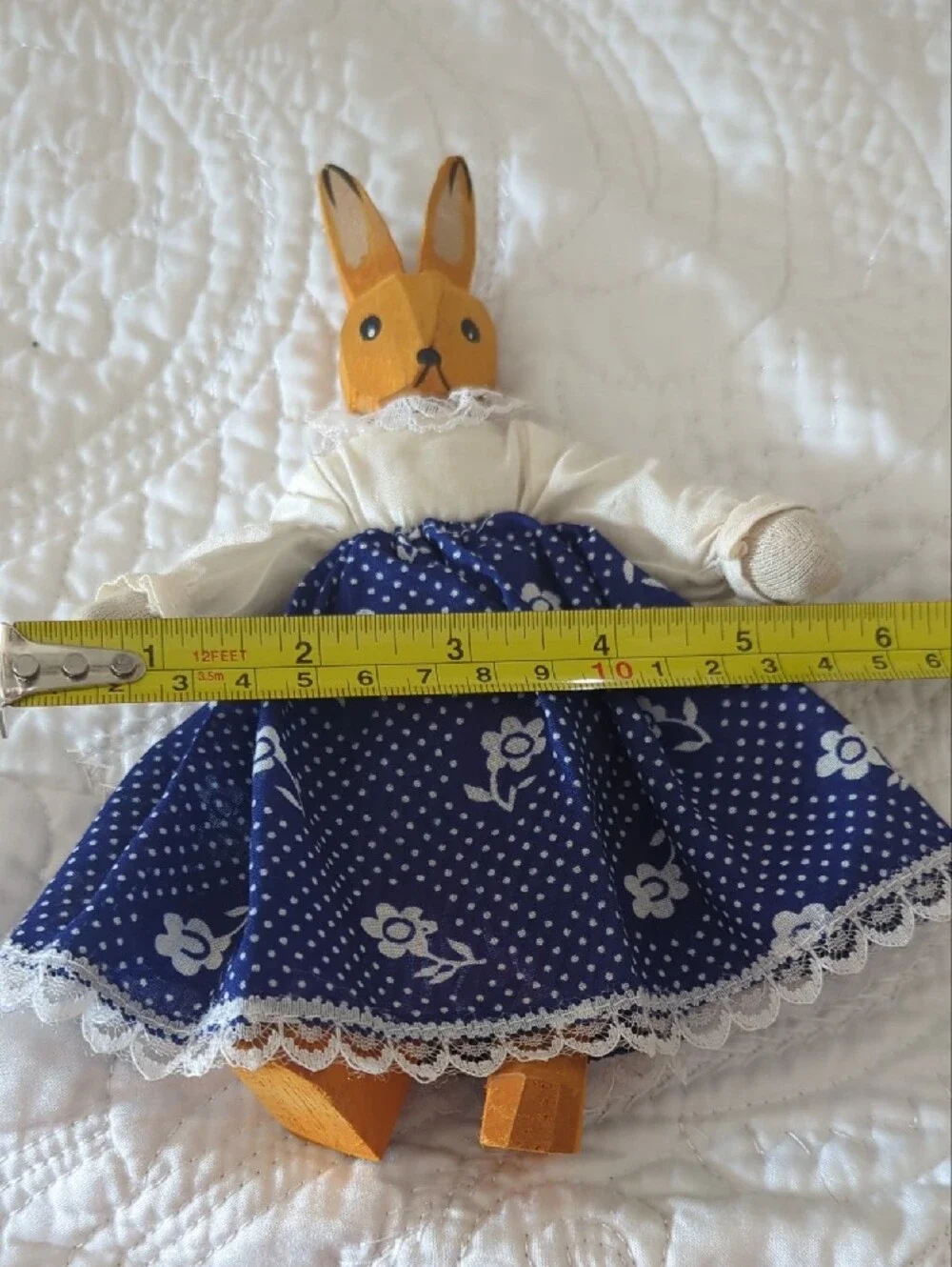 vintage Lotte Sievers-Hahn bunny doll featuring hand-carved wood